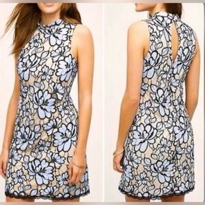 PLENTY by Tracy Reese Sz 2 Romantic 60’s Retro Floral Lace Overlay Sheath Dress